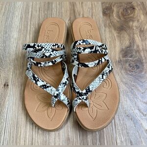 BOC Born Alisha Strappy Snake Print Sandals 7M LNC